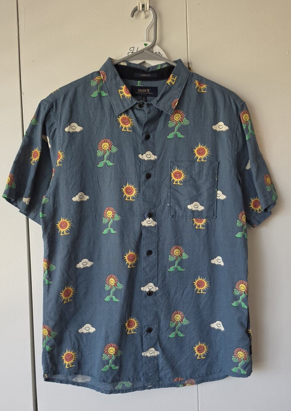 Roark Journey SS Woven Button‑Up Size S